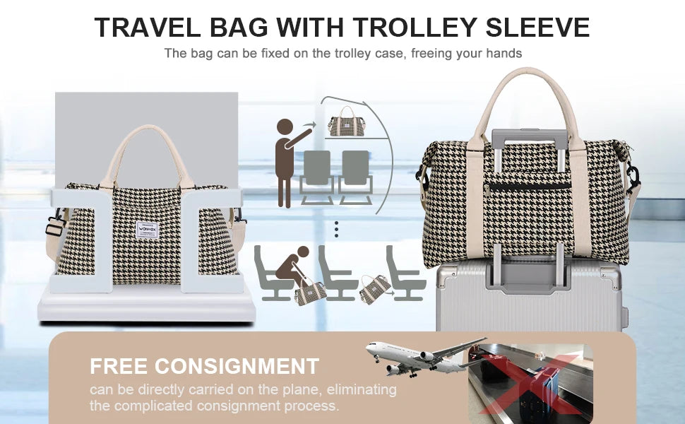 Travel Bag,Waterproof Duffel Gym Tote Bag with Crossbody Bag,Weekender Carry On Overnight Bags for Women, Duffel Hospital Bag