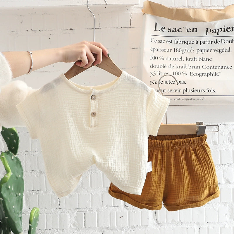 Children's Clothing Baby Leisure Baby Shorts Two-piece Set Summer Clothing