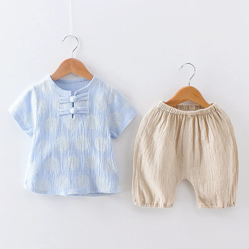 Children's Clothing Baby Leisure Baby Shorts Two-piece Set Summer Clothing