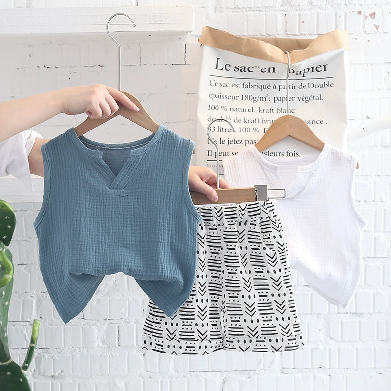Children's Clothing Baby Leisure Baby Shorts Two-piece Set Summer Clothing