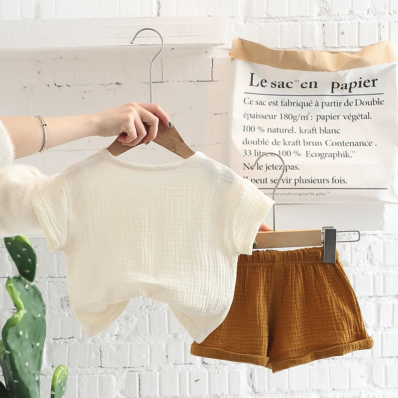 Children's Clothing Baby Leisure Baby Shorts Two-piece Set Summer Clothing