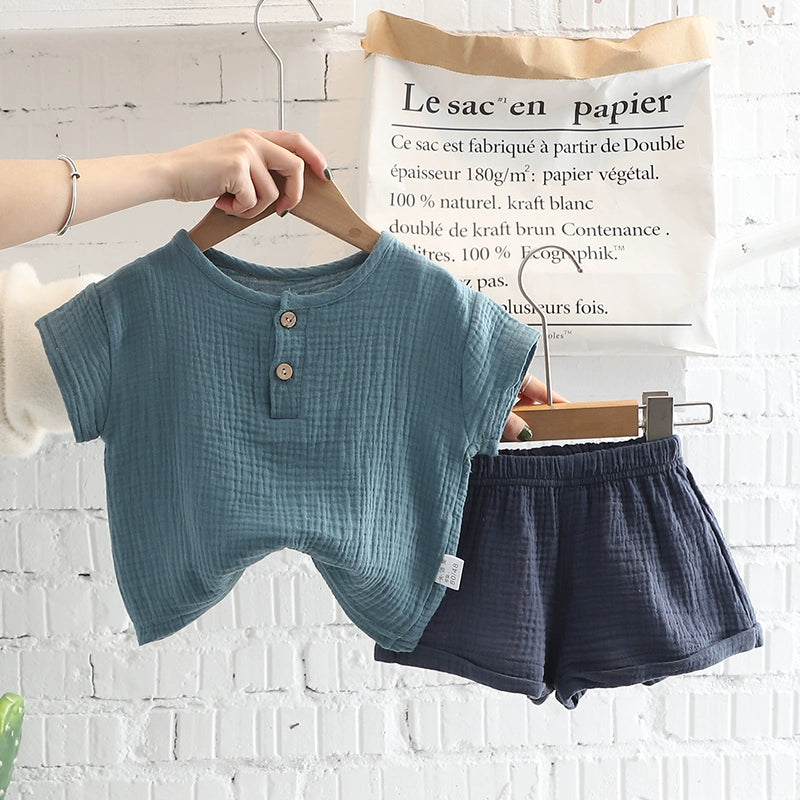 Children's Clothing Baby Leisure Baby Shorts Two-piece Set Summer Clothing