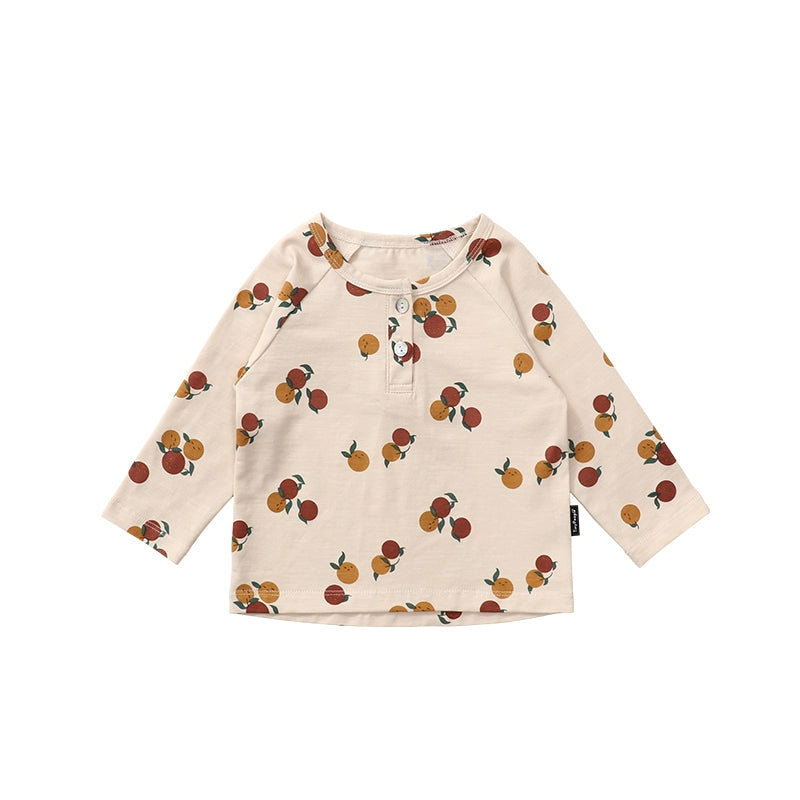 Tinyclvb Early Autumn Long Sleeves Slub Cotton Pullover Tops
