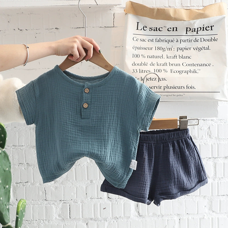 Children's Clothing Baby Leisure Baby Shorts Two-piece Set Summer Clothing