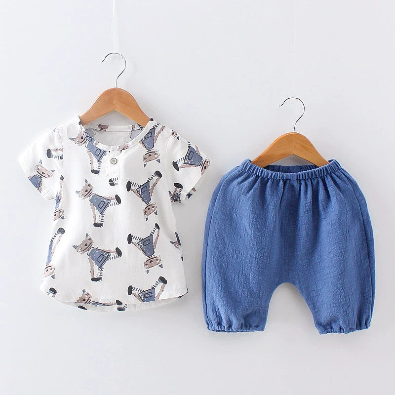 Children's Clothing Baby Leisure Baby Shorts Two-piece Set Summer Clothing