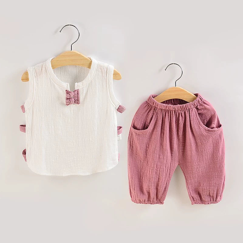 Children's Clothing Baby Leisure Baby Shorts Two-piece Set Summer Clothing
