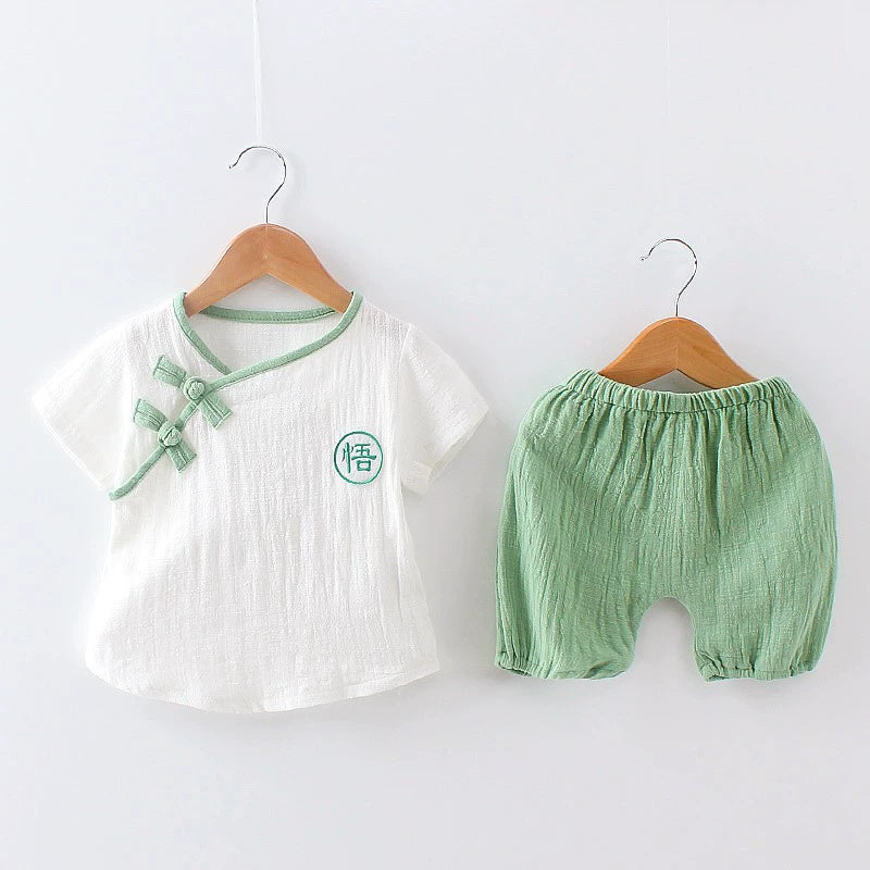 Children's Clothing Baby Leisure Baby Shorts Two-piece Set Summer Clothing
