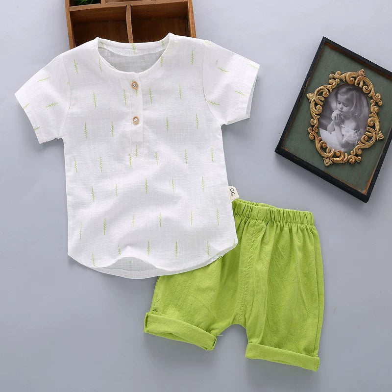 Children's Clothing Baby Leisure Baby Shorts Two-piece Set Summer Clothing