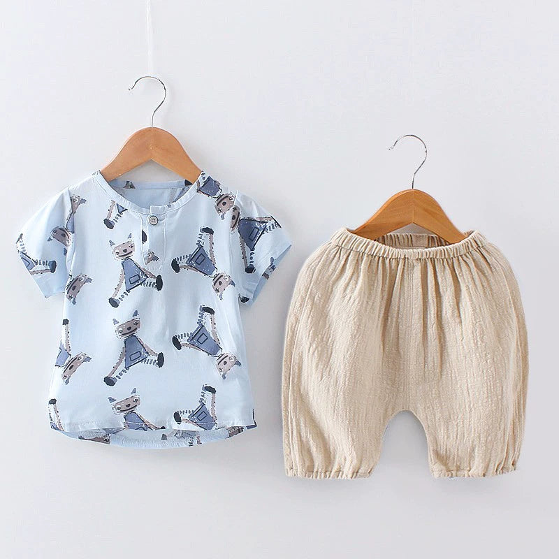 Children's Clothing Baby Leisure Baby Shorts Two-piece Set Summer Clothing