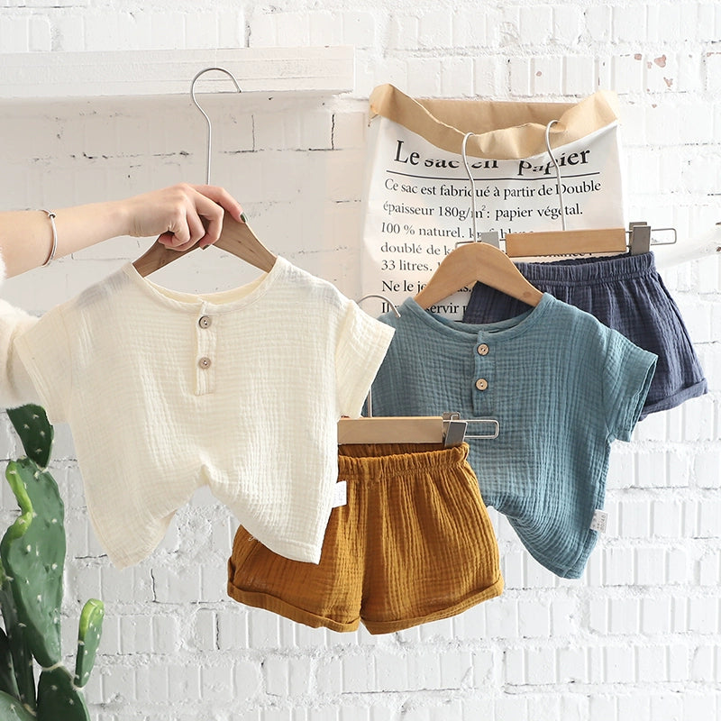 Children's Clothing Baby Leisure Baby Shorts Two-piece Set Summer Clothing