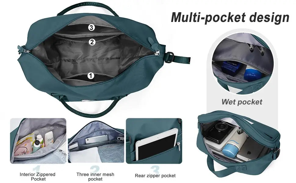 Weekender Bag for Women Travel Tote Bag Gym Duffel Bag with Toiletry Bag Overnight Bag with Wet Pocket for Labor and Delivery