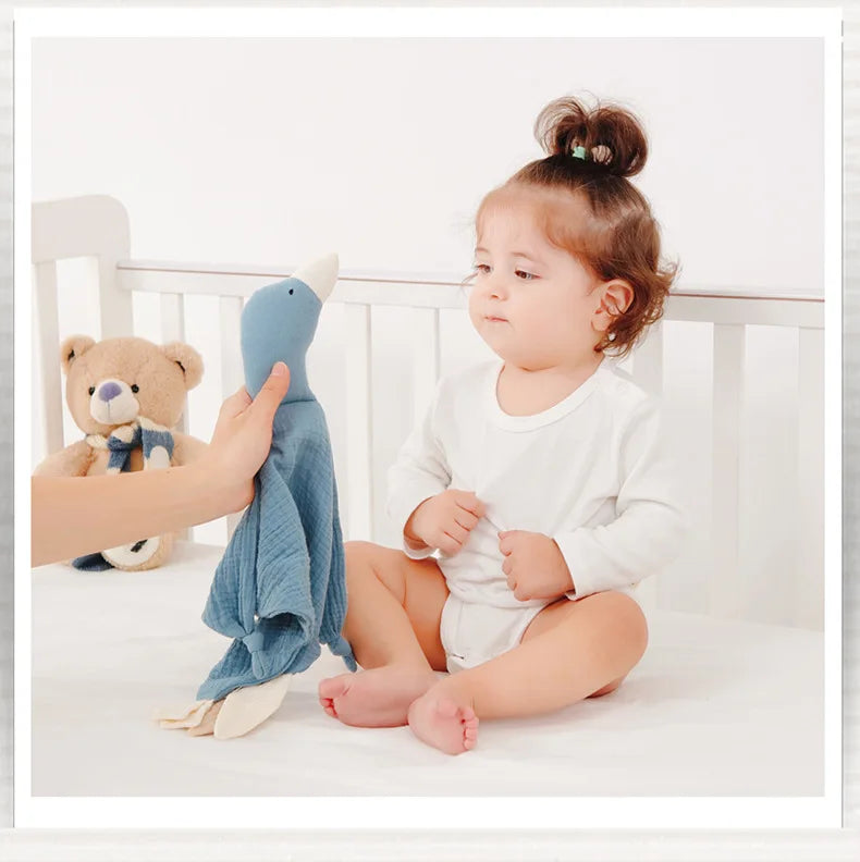 Baby Soother Appease Towel Bib Soft Animal Goose Doll Teether Infants Comfort Sleeping Nursing Cuddling Blanket Toys