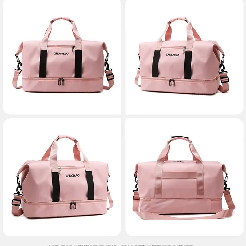 Fashion Travel Bags For Women Large Capacity Men's Sports bag Waterproof Weekend Sac Voyage Female Messenger Bag Dry And Wet