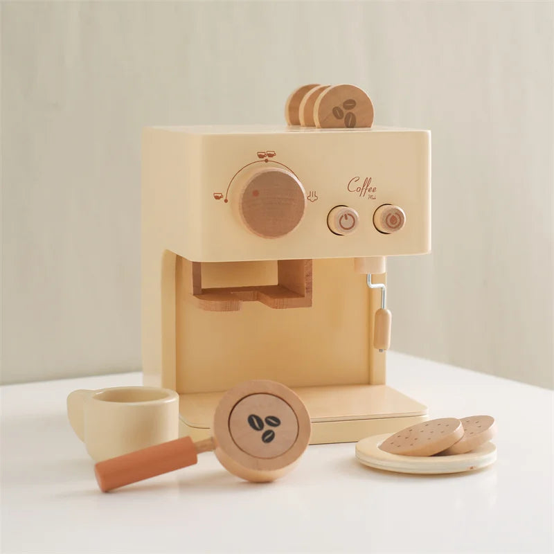 Wooden Children Montessori Toy Teapot Teacup Simulation Kitchen Utensil BPA Free Silicone Kid Education Pretend Play Toy Gift