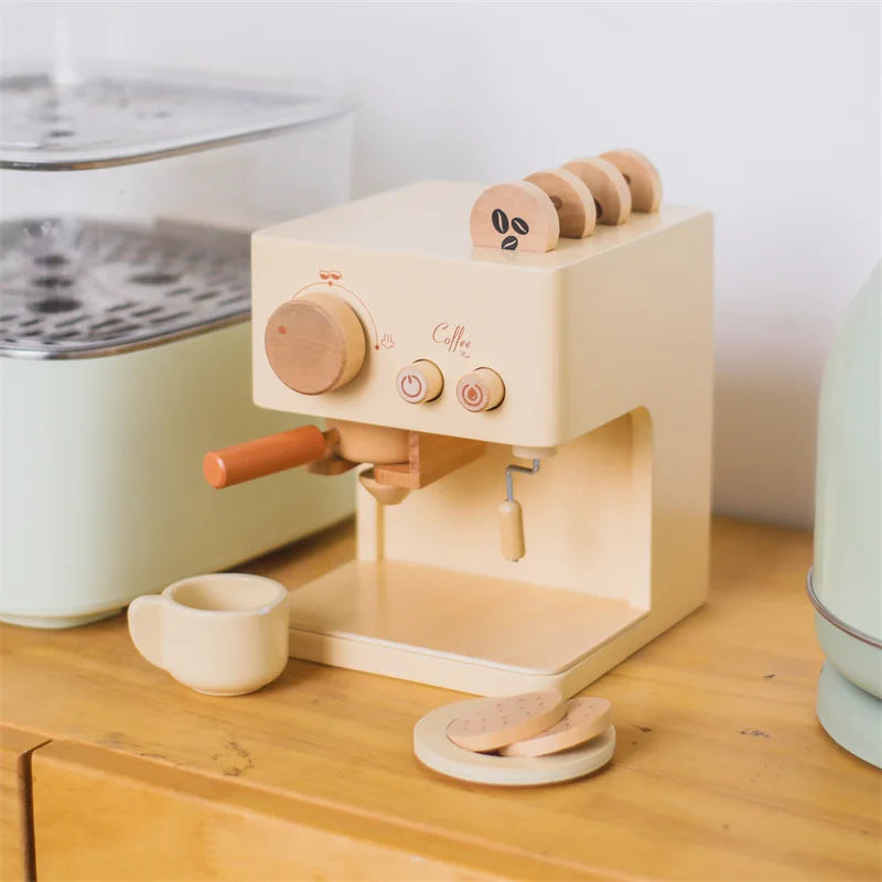 Wooden Children Montessori Toy Teapot Teacup Simulation Kitchen Utensil BPA Free Silicone Kid Education Pretend Play Toy Gift