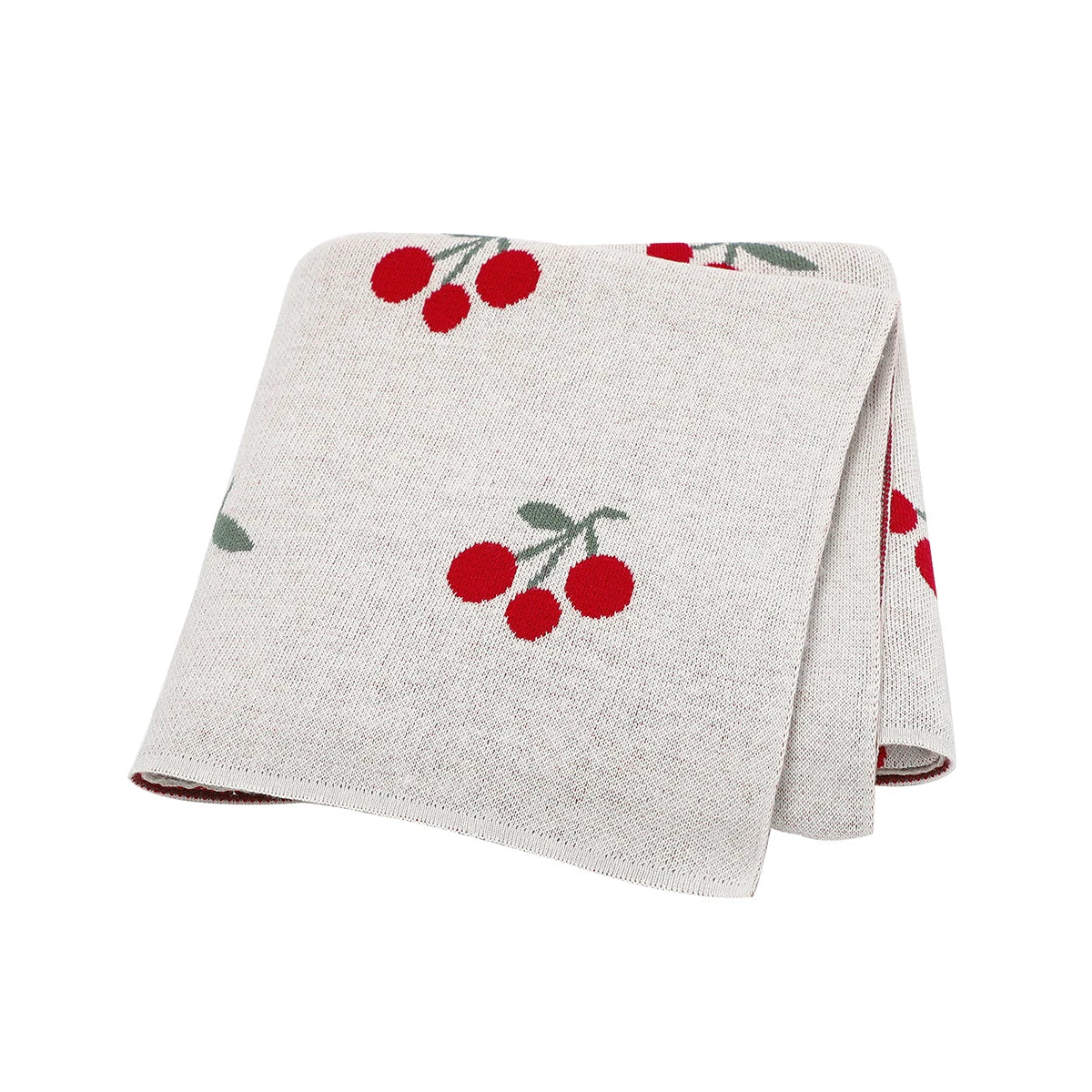 Cute Cherry Print Infant Throws Shawls Skin-friendly Muslin Baby Boys & Girls Swaddle Blankets 0-24 Months Baby Security Blanket