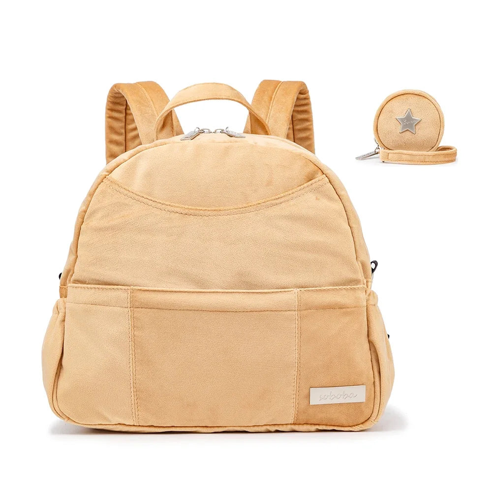 Velvet Diaper Backpack: Large Capacity Nappy Bag for Mom with Pacifier Case and Multi-functionality