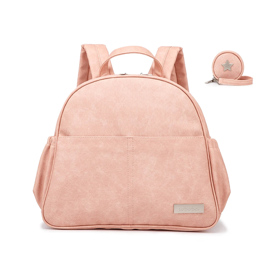 Soboba Diaper Backpack with Pacifier Case Waterproof Large Capacity Diaper Bag for Mom Multi-function Nappy Bags for Travelling