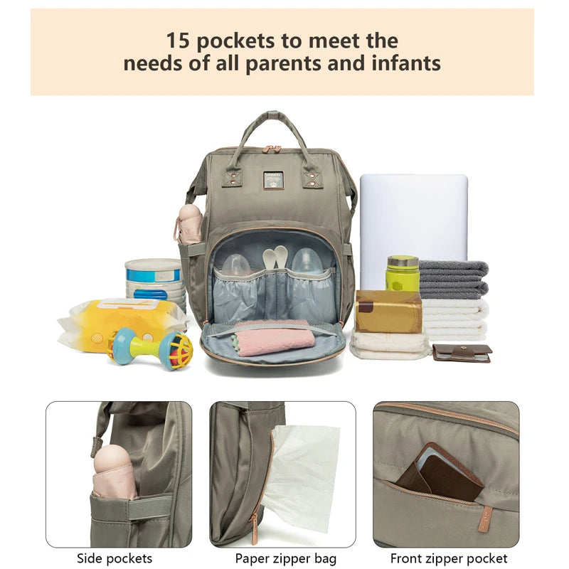 Diaper Bag Backpack Maternity Bag for Baby Large Capacity Travel Mommy Baby Stroller bag Waterproof Nappy Bags