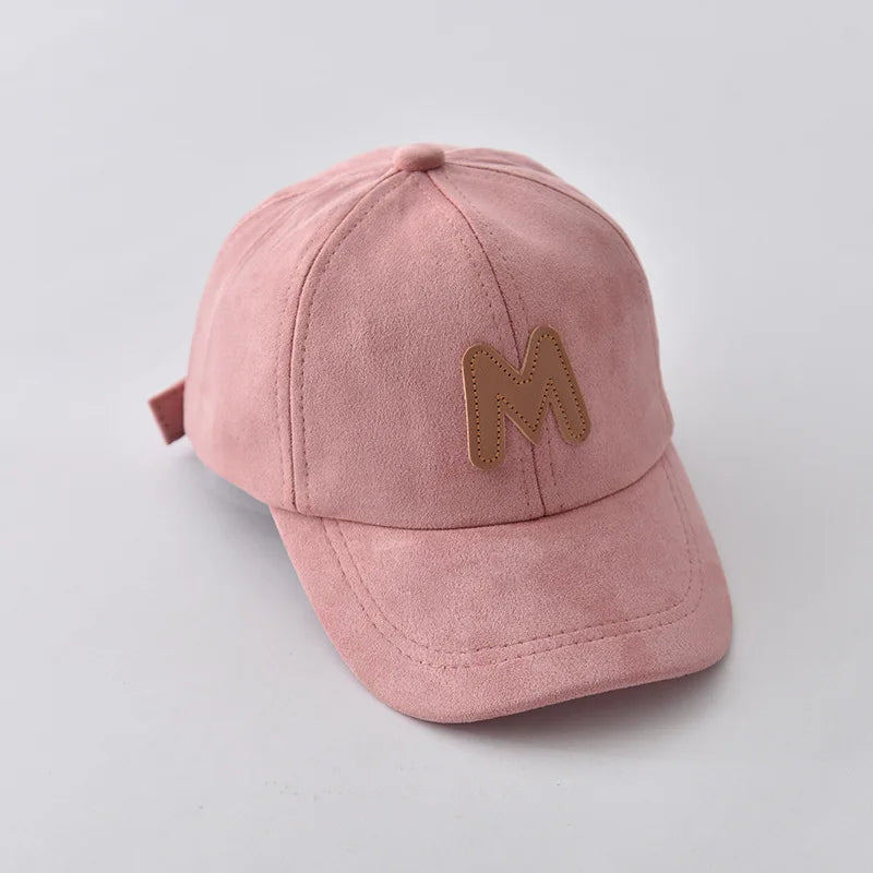 Spring Autumn Children Baseball Cap Suede Letter Baby Hat Outdoor Casual Boys Girls Kids Adjustable Sun Visor Caps