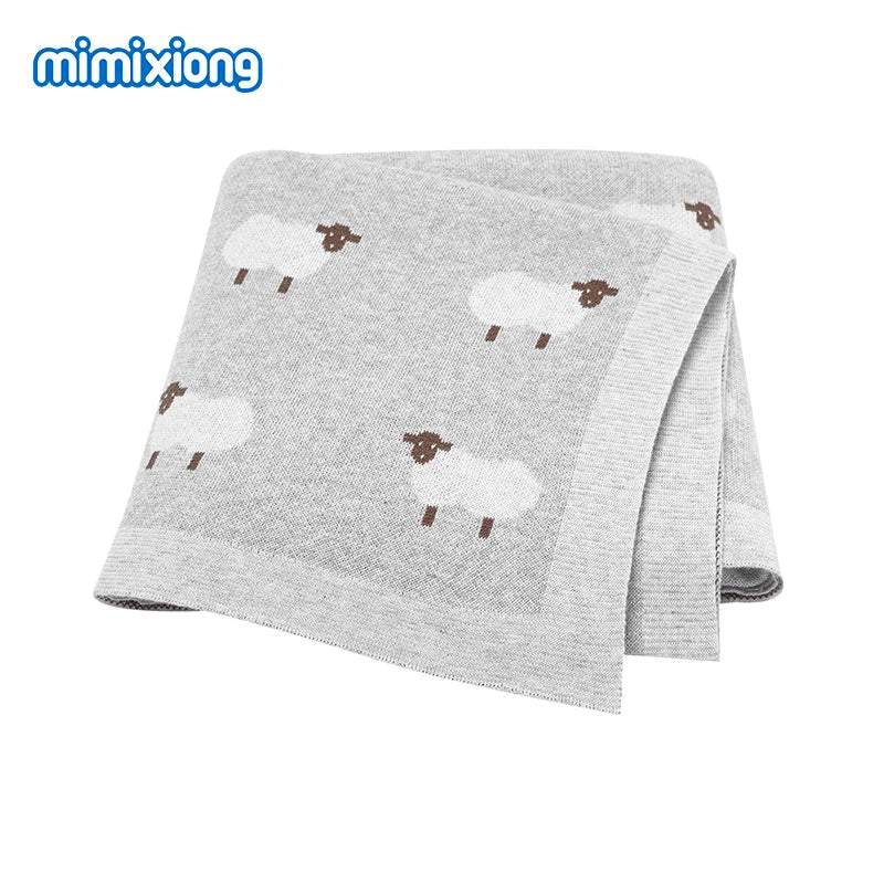 Baby Blankets Quilts 90*70cm Knitted Newborn Boys Girls Stroller Basket Swaddle Wrap Sleeping Sack Infant Cotton Bedding Covers