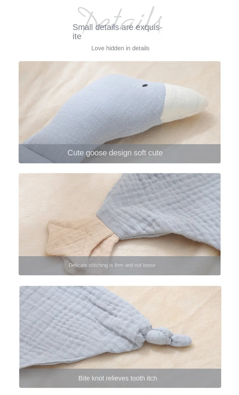 Baby Soother Appease Towel Bib Soft Animal Goose Doll Teether Infants Comfort Sleeping Nursing Cuddling Blanket Toys