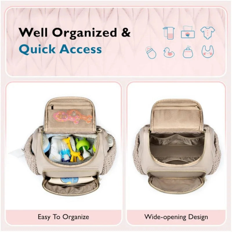 Mommy Diaper Bag Baby Stroller Organizer Backpack Large Capacity Outdoor Travel Maternity Bag With Insulated Pocket Changing Pad