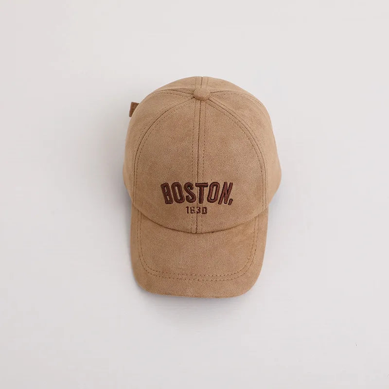 Spring Autumn Children Baseball Cap Suede Letter Baby Hat Outdoor Casual Boys Girls Kids Adjustable Sun Visor Caps