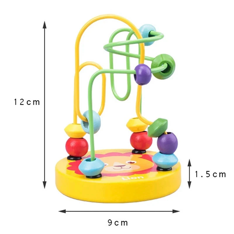 Montessori Baby Toys Wooden Roller Coaster Bead Maze Abacus Math Toys Toddler Early Educational Toys for Kids Children 1-3 Years