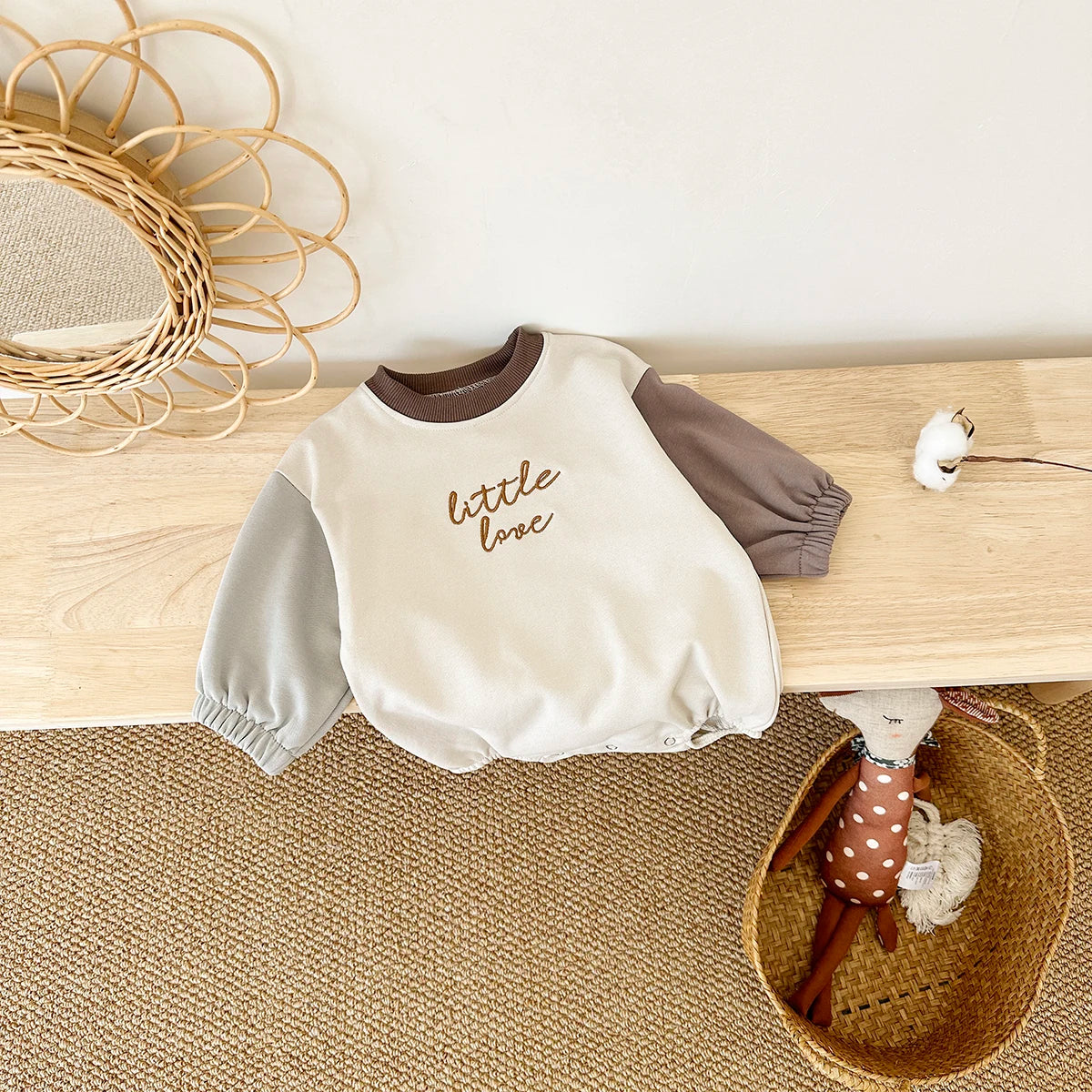 Baby Romper Cotton Casual Boys Girls Jumpsuit Spring New Color Block Pullover Button Children Clothing 0-18M
