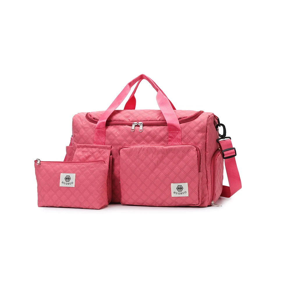 2Pieces Large-Capacity Women's Maternity Storage Bag Suitcase Additional Bag Boarding Bag Sports Fitness Bag Can Be Worn on One Shoulder and Cross-Body and Water-Repellent