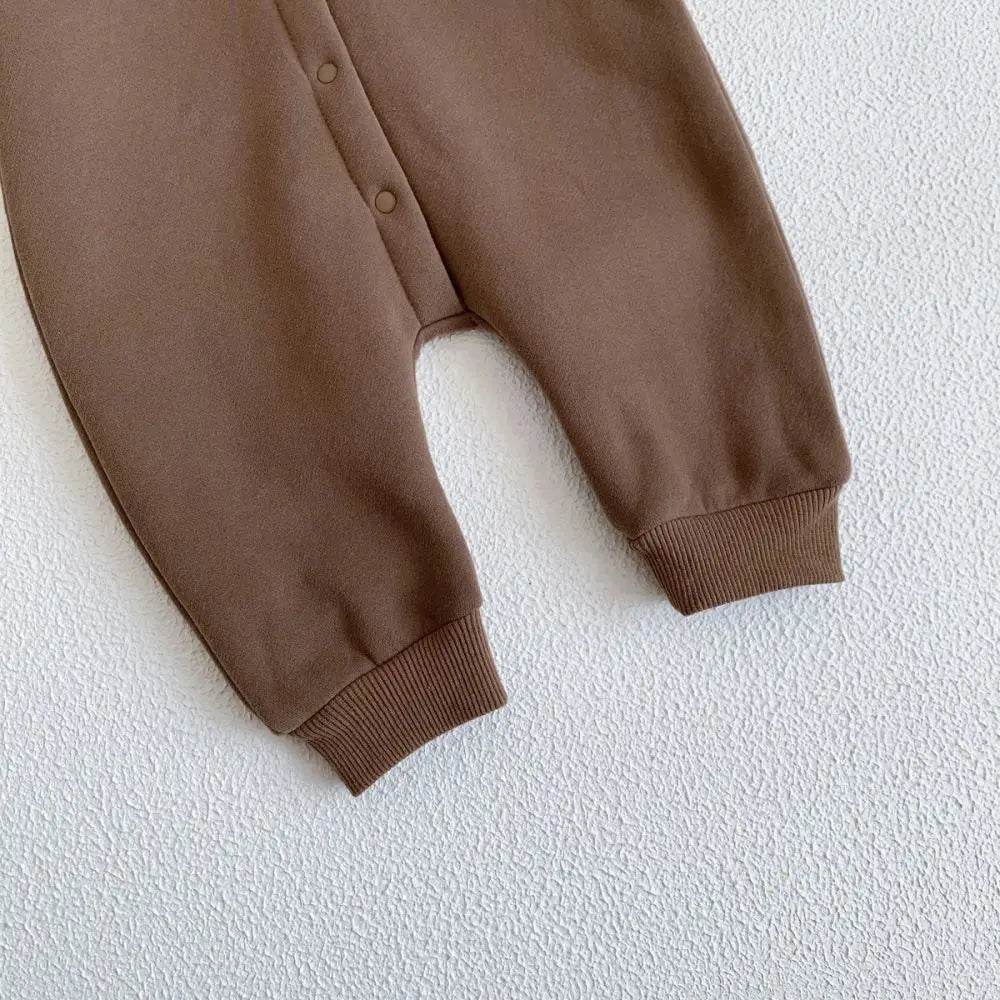 Winter Warm Newborn Baby Clothes Boys Cotton Babies Romper Cartoon Bear Long Sleeve Hooded Girl Bodysuit for 0-24M Clothing