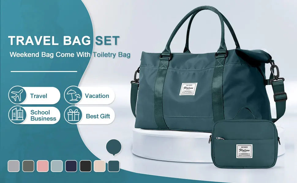 Weekender Bag for Women Travel Tote Bag Gym Duffel Bag with Toiletry Bag Overnight Bag with Wet Pocket for Labor and Delivery