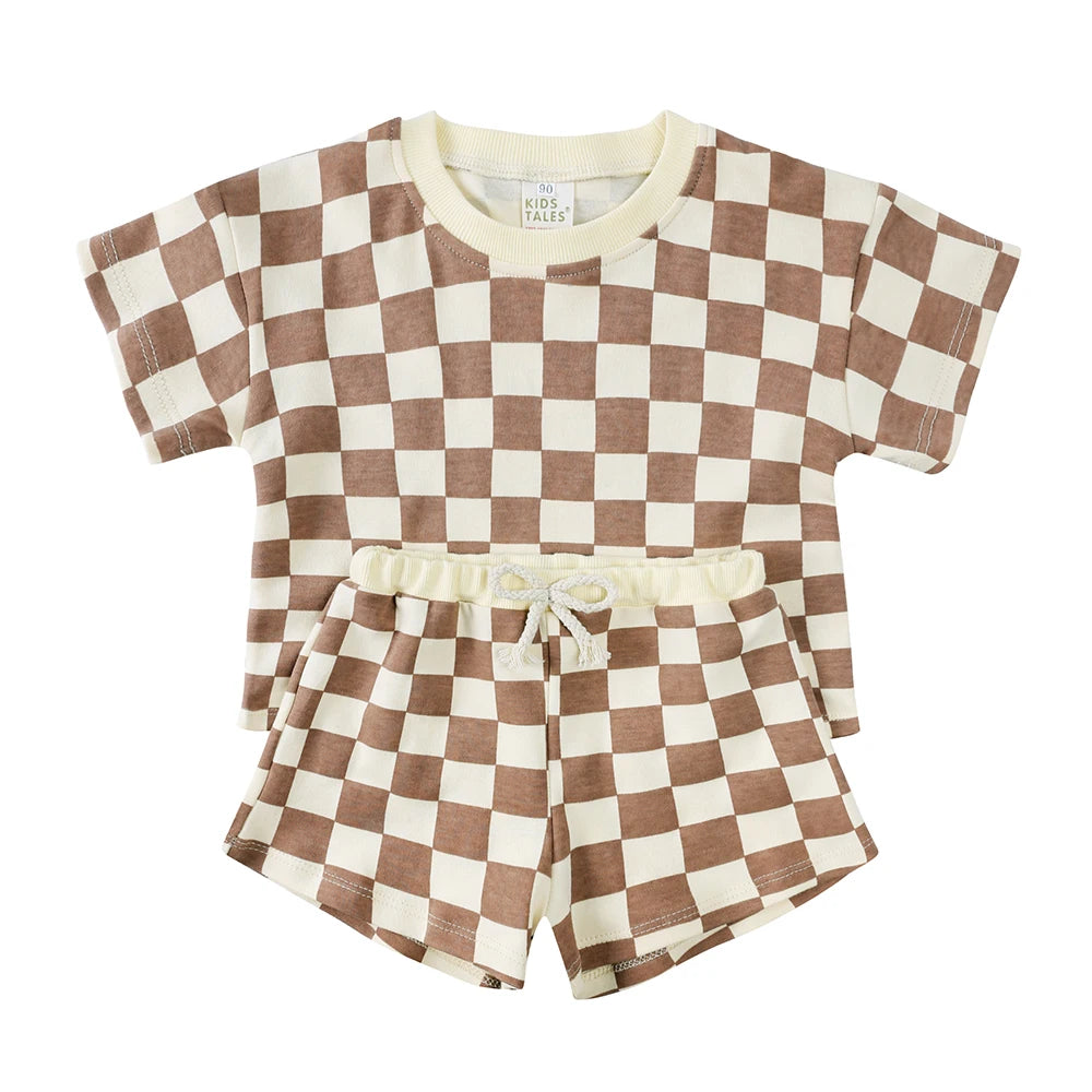 100% Cotton Kids Clothes Sets for 1-8 Years Boys Girls Suit Full Print Soft Top+Shorts Baby Outfit Sets for Children Clothing