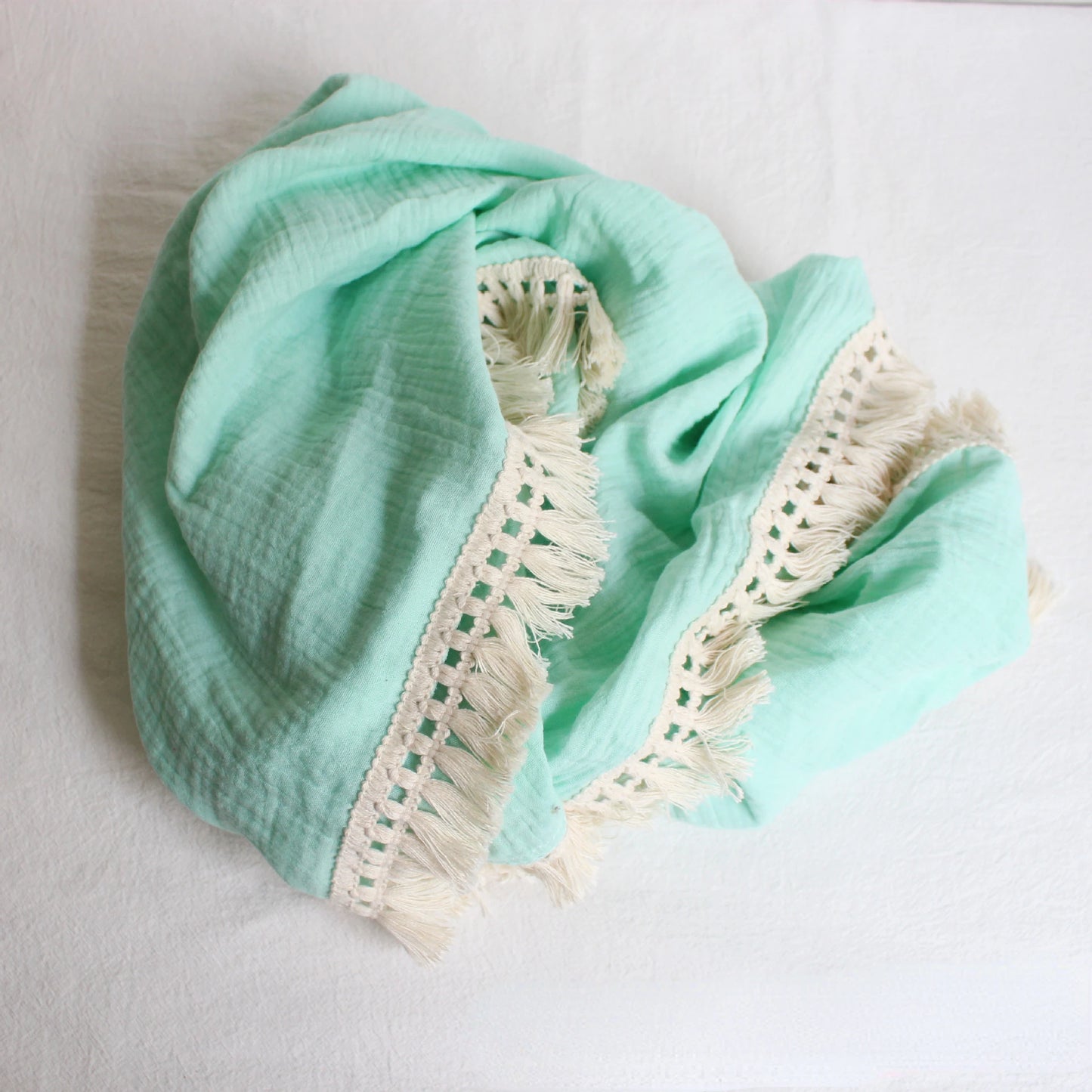 Cotton Muslin Swaddle Blankets for Newborn Baby Tassel Receiving Blanket New Born Swaddle Wrap Infant Sleeping Quilt Bed Cover