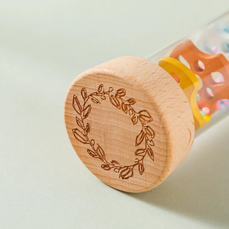 Montessori Baby Rain Stick Rainbow Hourglass Rain Music Rattle Baby Educational Toy Colorful Montessori Sensory Toys for Kids
