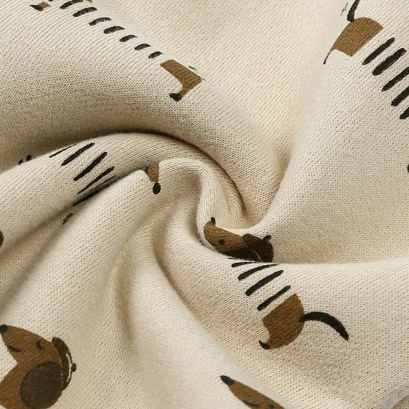 Cartoon Print Baby Girl Romper Long Sleeve Hooded Zipper Newborn Clothes Boys Rompers Spring & Autumn Baby Clothing 3-24 Months