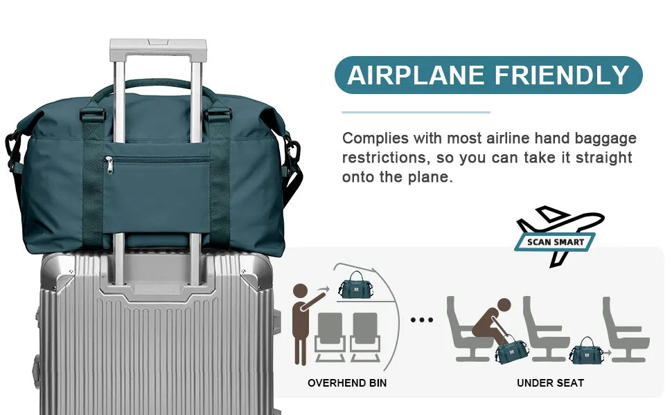 Weekender Bag for Women Travel Tote Bag Gym Duffel Bag with Toiletry Bag Overnight Bag with Wet Pocket for Labor and Delivery