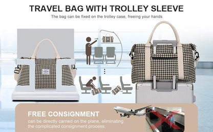 Travel Bag,Waterproof Duffel Gym Tote Bag with Crossbody Bag,Weekender Carry On Overnight Bags for Women, Duffel Hospital Bag