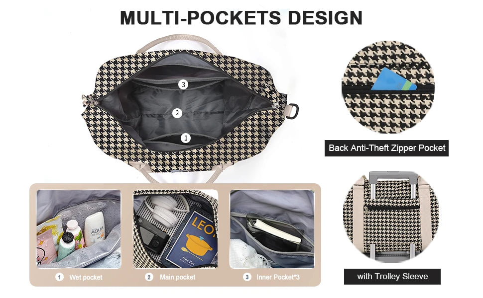 Travel Bag,Waterproof Duffel Gym Tote Bag with Crossbody Bag,Weekender Carry On Overnight Bags for Women, Duffel Hospital Bag