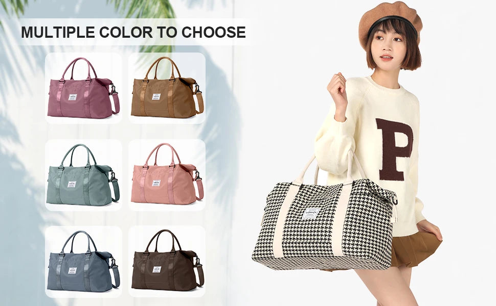 Travel Bag,Waterproof Duffel Gym Tote Bag with Crossbody Bag,Weekender Carry On Overnight Bags for Women, Duffel Hospital Bag