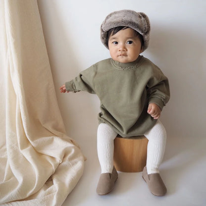 INS 0-24M Newborn Infant Baby Girl Boy Sweatshirt Romper Toddler Long Sleeve Basic Cotton Oversize Rompers Baby Clothes Jumpsuit