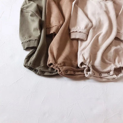 INS 0-24M Newborn Infant Baby Girl Boy Sweatshirt Romper Toddler Long Sleeve Basic Cotton Oversize Rompers Baby Clothes Jumpsuit
