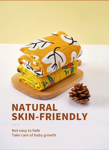 Kangobaby #My Soft Life# 2pcs Set 100% Cotton Baby Muslin Swaddle Blanket Newborn Bath Towel Infant Wrap