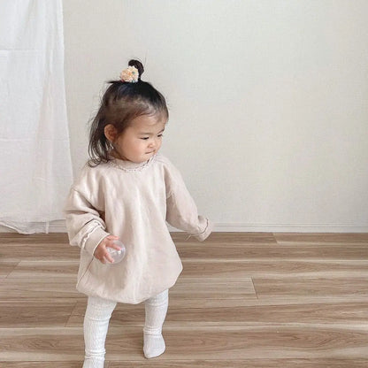 INS 0-24M Newborn Infant Baby Girl Boy Sweatshirt Romper Toddler Long Sleeve Basic Cotton Oversize Rompers Baby Clothes Jumpsuit