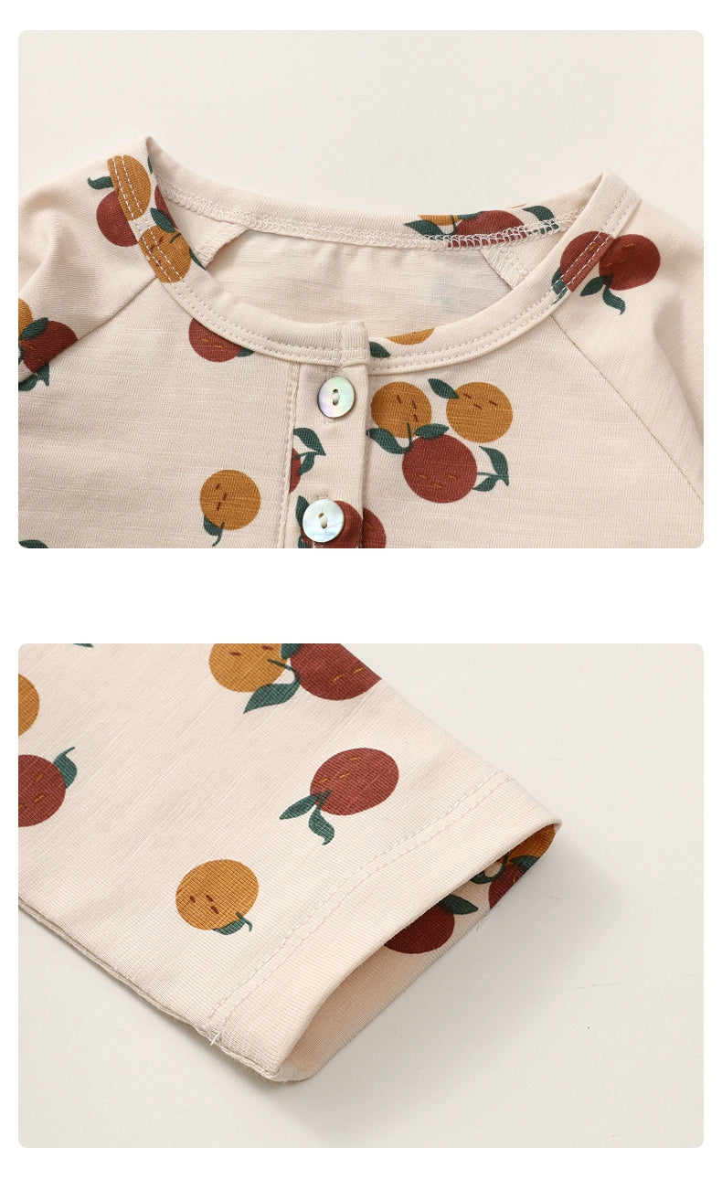Tinyclvb Early Autumn Long Sleeves Slub Cotton Pullover Tops