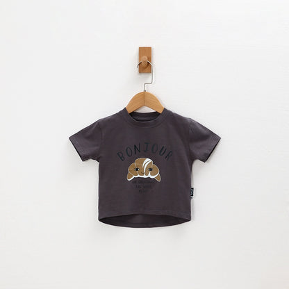 Tinyclvb Early Autumn Long Sleeves Slub Cotton Pullover Tops