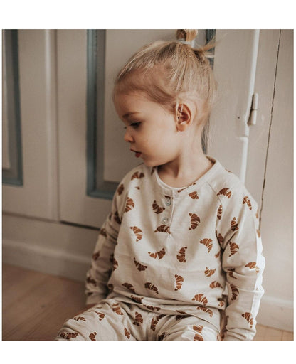 Tinyclvb Early Autumn Long Sleeves Slub Cotton Pullover Tops