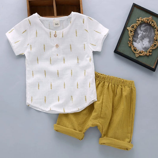 Children's Clothing Baby Leisure Baby Shorts Two-piece Set Summer Clothing