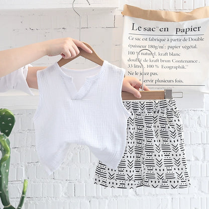 Children's Clothing Baby Leisure Baby Shorts Two-piece Set Summer Clothing